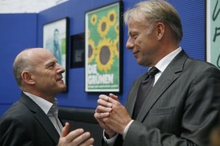 Winfried Hermann in der Fraktion mit  Jürgen Trittin